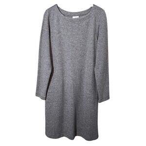 J. Jill‎ NEW Women Textured Rayon Blend Gray  Long Sleeve Dress Easy Wear Medium